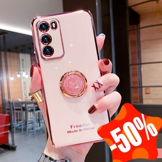 Ốp điện thoại mềm có giá đỡ dạng nhẫn lấp lánh sang trọng cho Huawei Nova 7 SE 5T 3i P30 Lite P40 Pro Mate 30 Pro
