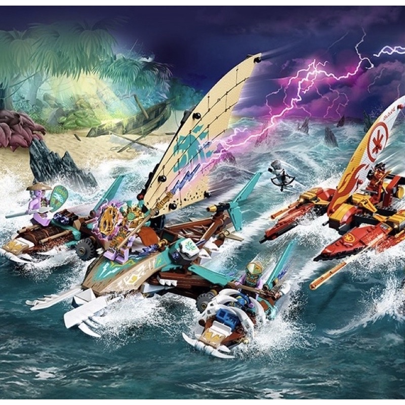 LẮP RÁP XẾP HÌNH NINJAGO 60040- TRẬN CHIẾN TRÊN BIỂN CATAMARAN CỦA KAI