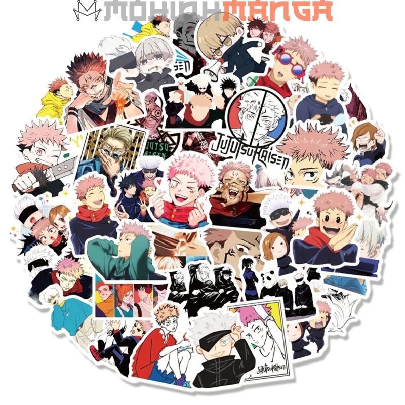 Bộ sticker Jujutsu Kaisen (miếng dán decal Chú thuật hồi chiến) chống nước hình dán Itadori Yuji Fushiguro Megumi Gojo