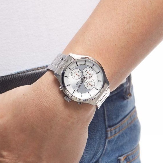 Đồng hồ nam Seiko SKS535P1 bấm giờ. kính Hardlex chống xước, chống nước 10 ATM dây thép không gỉ cao cấp chính hãng