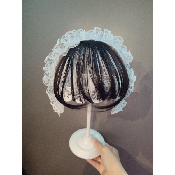 Cài tóc ren trắng kèm búi tóc cho bé