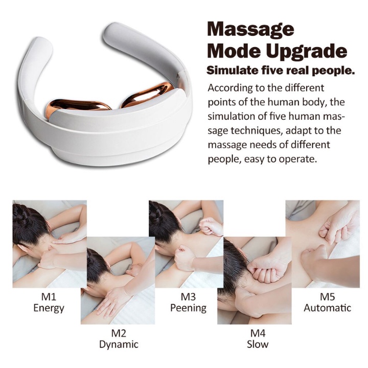 Máy massage cổ vai gáy - Máy mát xa PGG 2 điện cực làm nóng thư giãn, 5 chế độ 15 tốc độ chỉnh xung lực - BH 12 Tháng