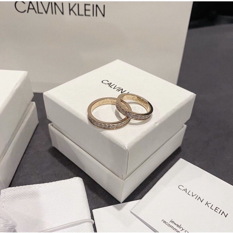 Nhẫn cặp đôi CK Calvin Klein Hook Rose Gold Ring - Nhẫn CK Authentic Fullbox, thẻ tag, bill check Code