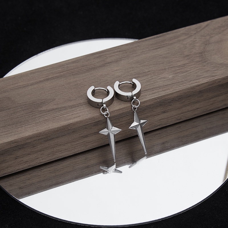 Bông Tai Thép Titan Cao Cấp Phong Cách hip hop Cho Nam