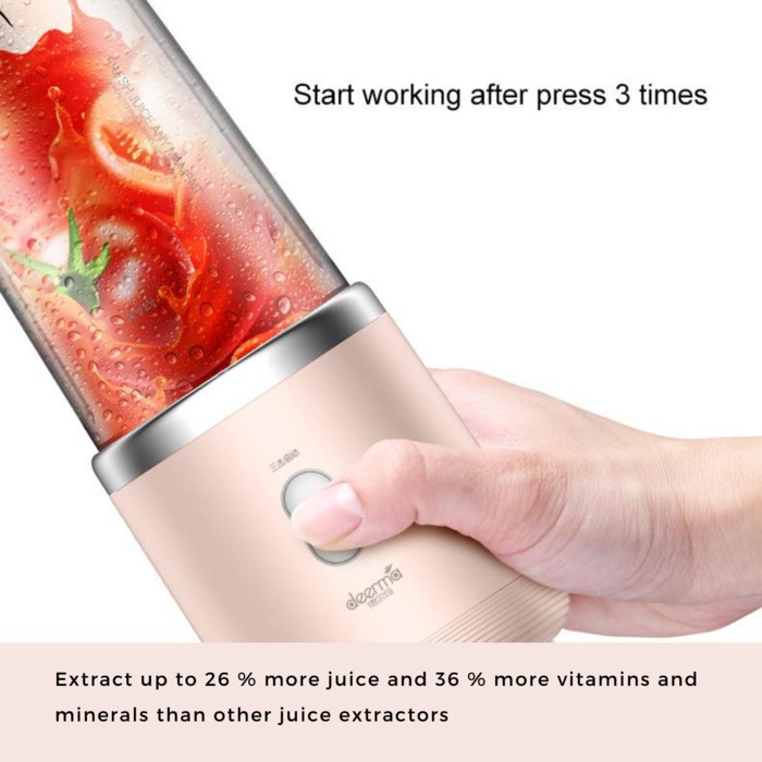 Máy xay sinh tố cầm tay không dây Xiaomi Deerma Mini Juice Blender Tiện Dụng thông minh NU05-Hàng chính hãng