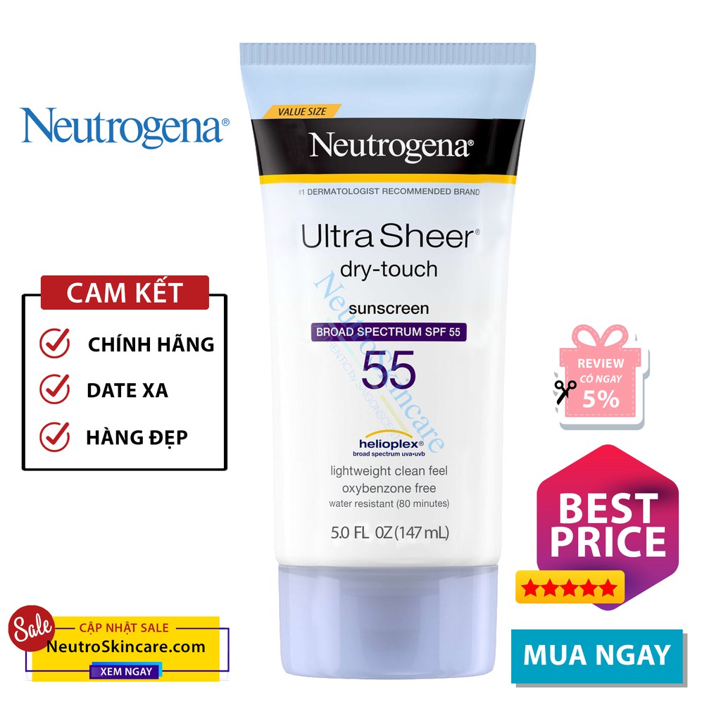 Kem chống nắng Neutrogena Ultra Sheer SPF 55 (147ml)