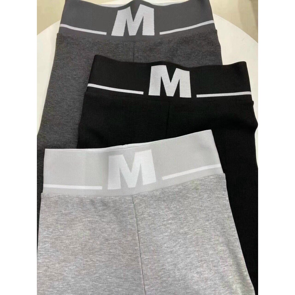 Quần Legging Cạp Cao Len Tăm Chữ M