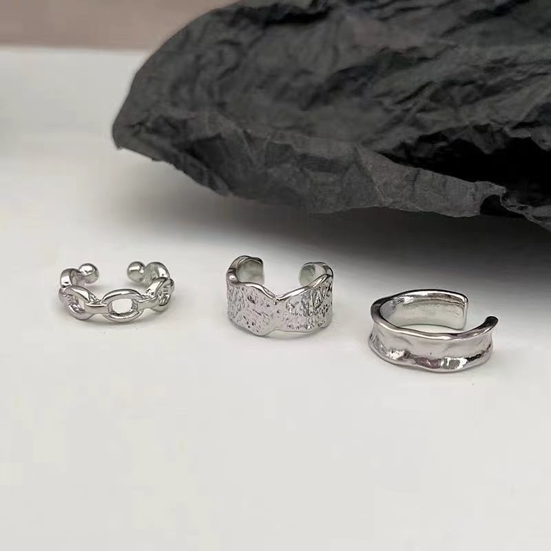 Set 3 khuyên tai kim loại thời trang cho nữ