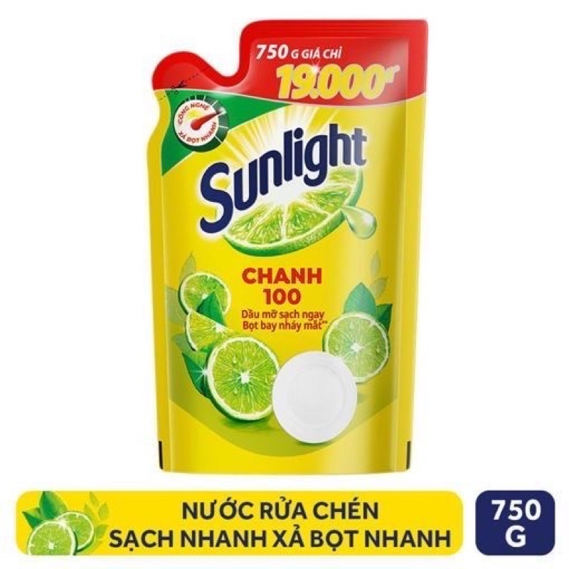 Nước rửa chén SUNLIGHT CHANH 750 g túi 👜