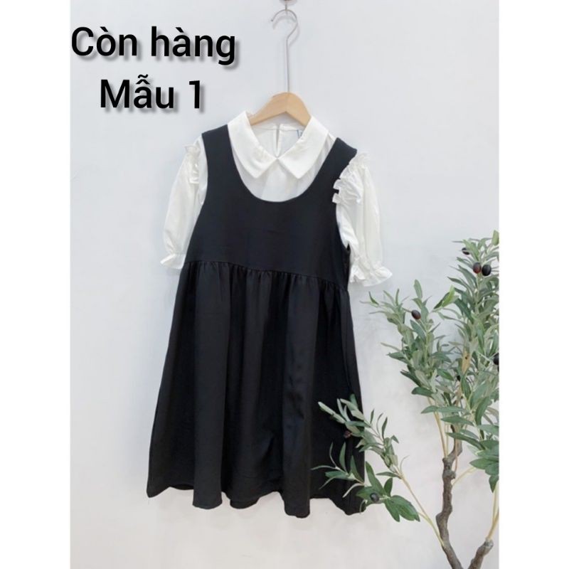 Sét yếm sơ mi trắng🍓 Yếm Babydoll Tầng Vintage Dễ Thương Oneboutique | BigBuy360 - bigbuy360.vn