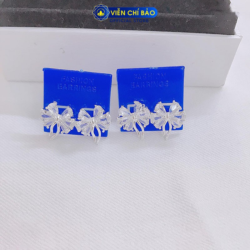 Bông tai bạc nữ Bow Tie chất liệu bạc 925 thời trang phụ kiện trang sức nữ thương hiệu Viễn Chí Bảo B400390