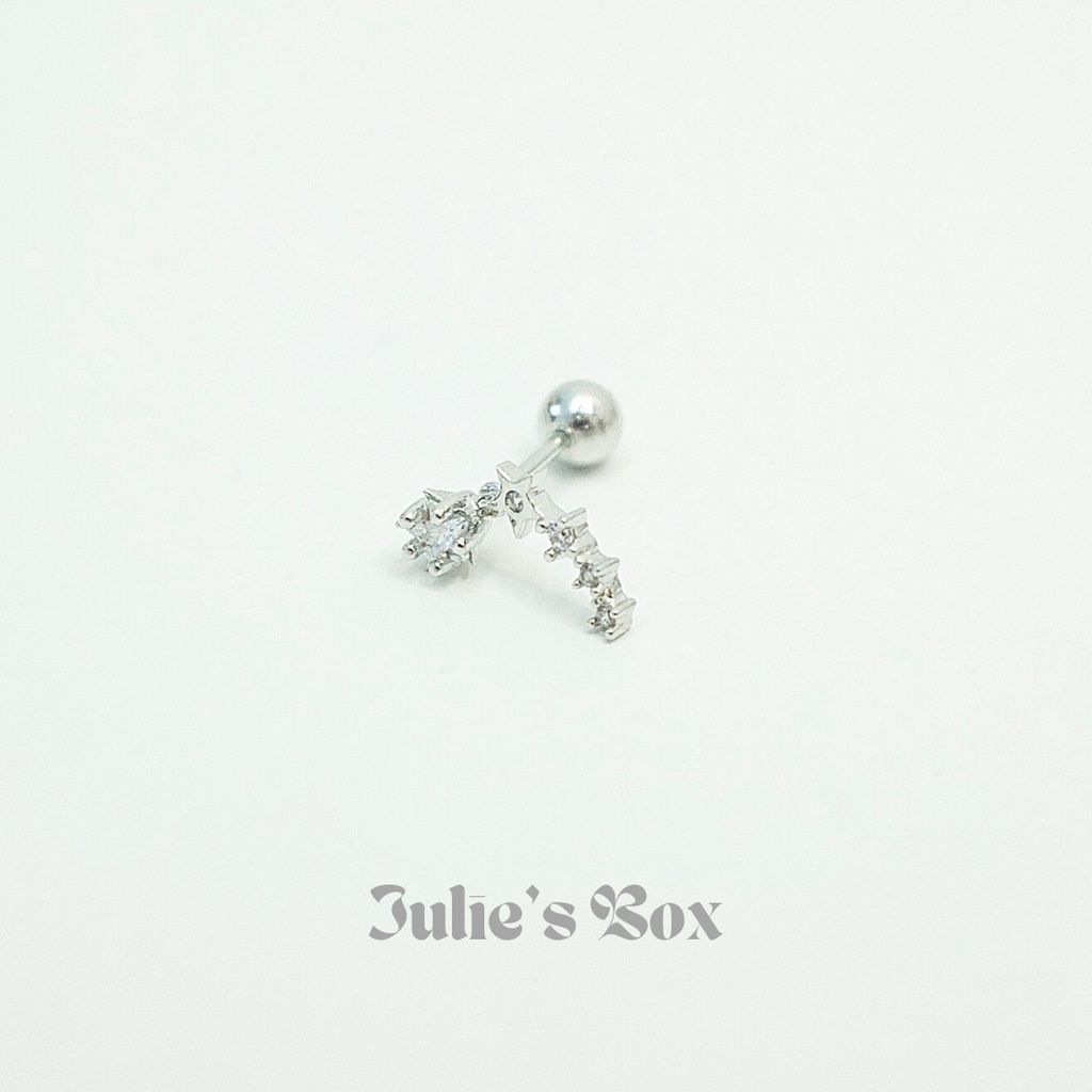 [1 Chiếc] Khuyên Tai Vành Bolide Tai Xỏ Nam Nữ Hình Unisex Titanium Không Đen Không Ngứa Không Dị Ứng julies box