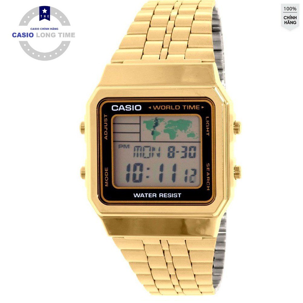 ĐỒNG HỒ NAM CASIO A500WGA-1DF DÂY ĐEO KIM LOẠI MẠ VÀNG