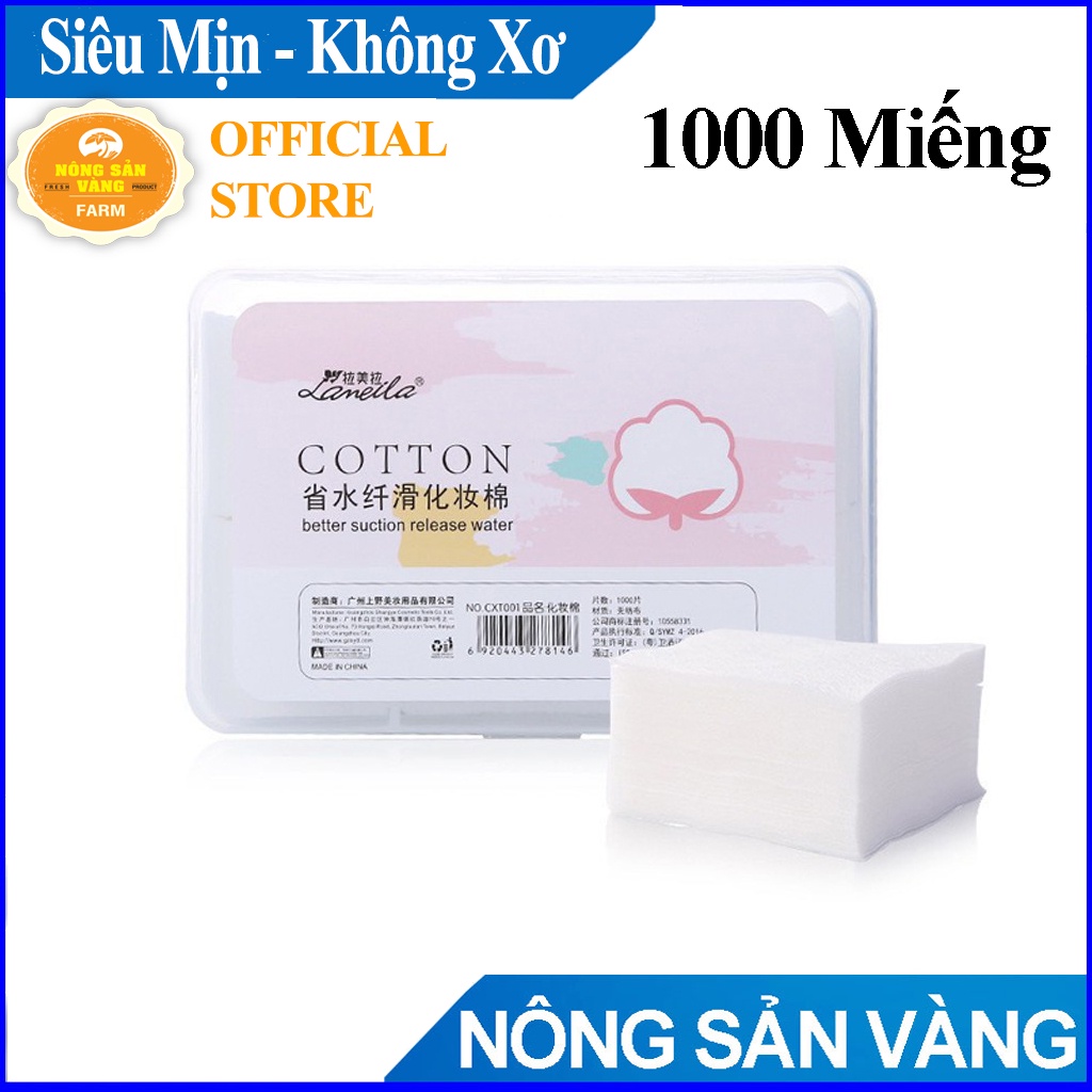 Bông tẩy trang 222 miếng Lameila BTT222, Bông Cotton Pads Mềm - Nông Sản Vàng