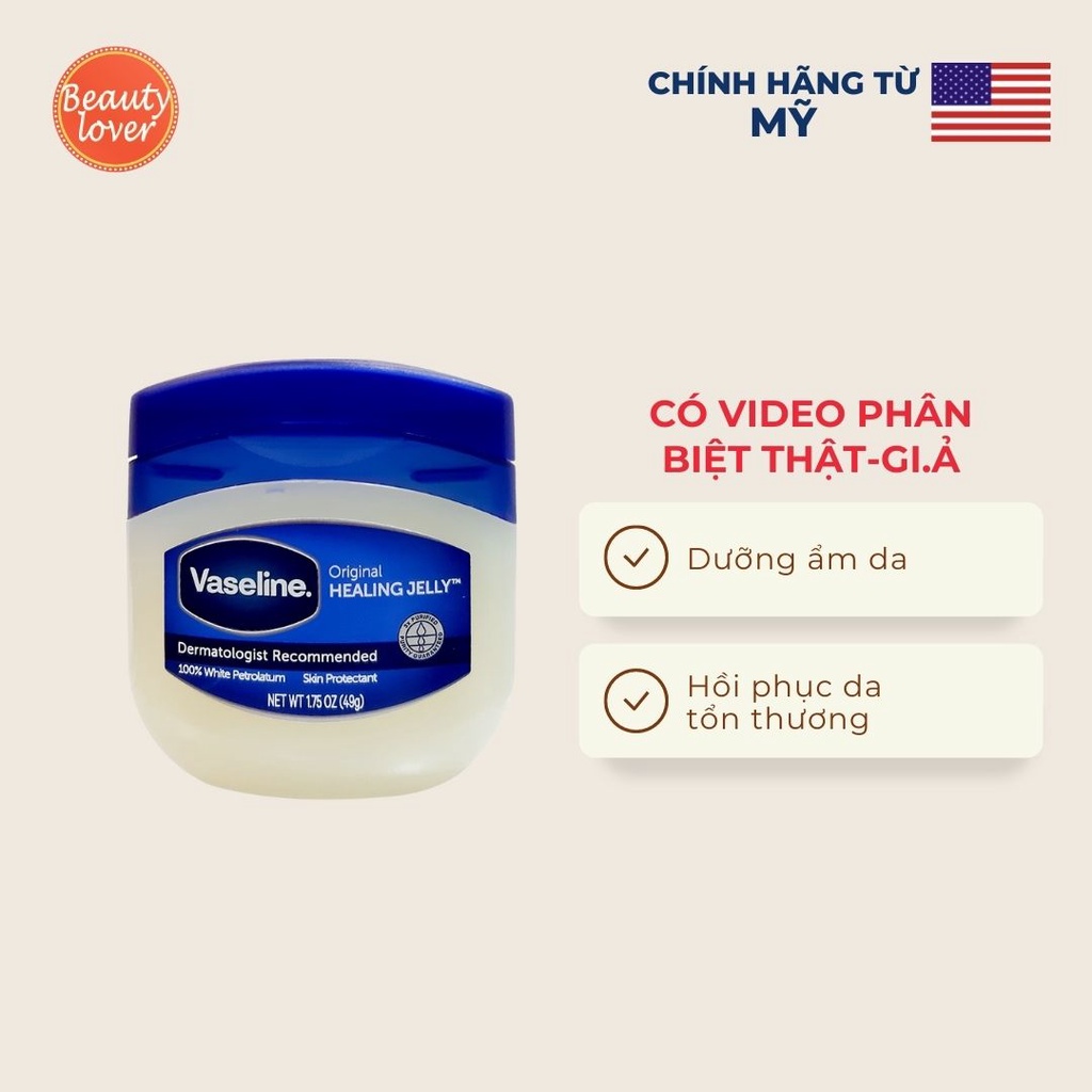 Sáp Dưỡng Ẩm Vaseline 50ml – Beauty Lover – Sáp Vaseline 49g Giảm Khô Da, Nứt Nẻ