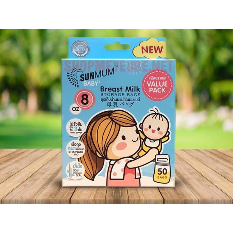 Túi trữ sữa sunmum 50pcs, hộp 50 túi trữ sữa sunmum cho mẹ