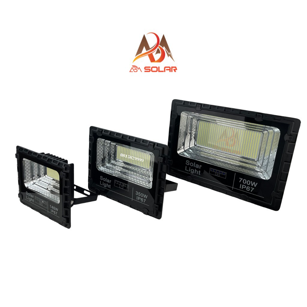 [140W] Đèn Năng Lượng Mặt Trời Nhôm Đúc Nguyên Khối, Có Báo % Pin Công xuất 700w 350w 140w 100w, ip 67 chống nước JD-ABM