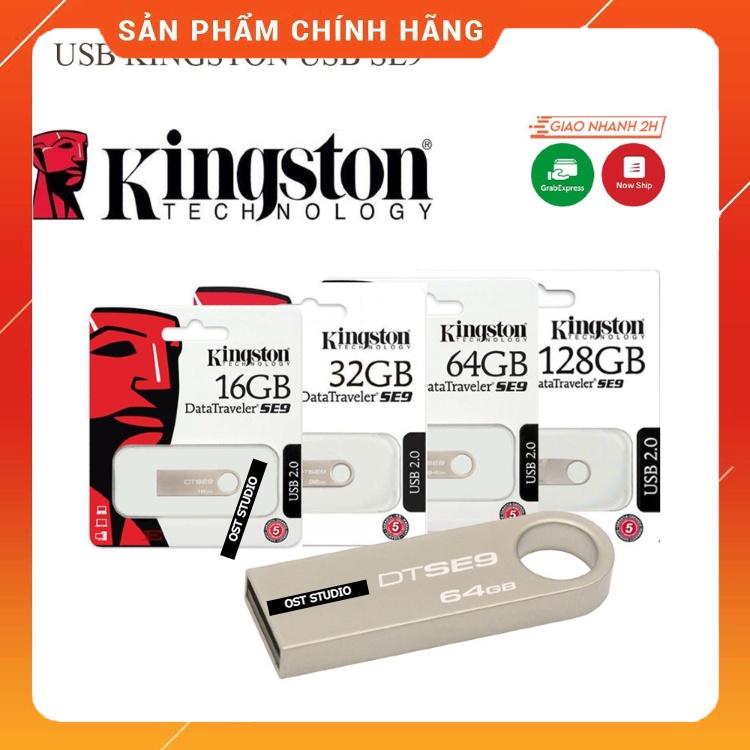 USB Kingston 64GB 32GB 16G 8GB 4GB  - Bảo Hành 5 Năm. Thiết Kế Nhỏ Gọn, Vỏ Làm Từ Kim Loại, Chống Nước