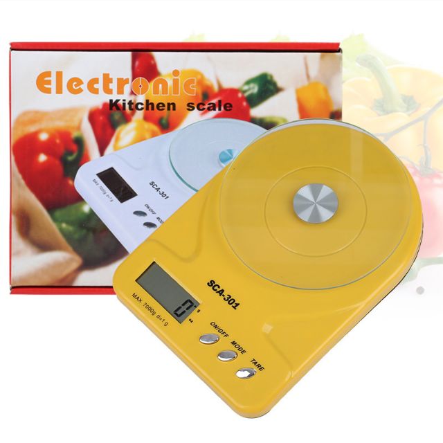 Cân Điện Tử mini  nhà bếp Kính cường lực,Bảo Hành 1 Năm, 5kg/1gr  ,Độ Cân Chính Xác Cao