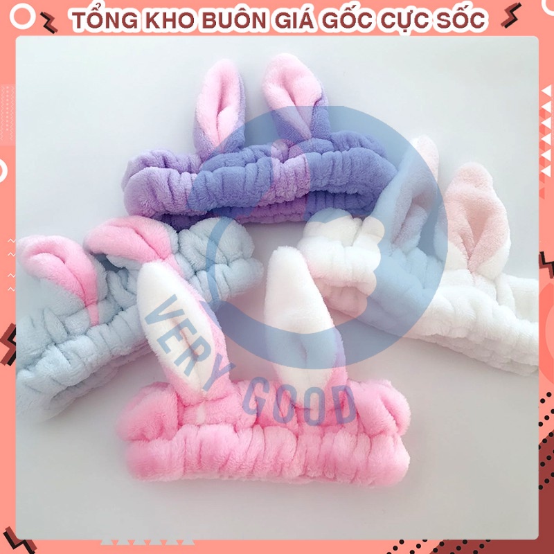 Băng đô tuaban tai thỏ và tai mèo vải nhung 3D