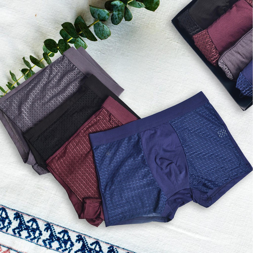 Combo 4 Quần Sịp Đùi Nam Thông Hơi Mát Lạnh
