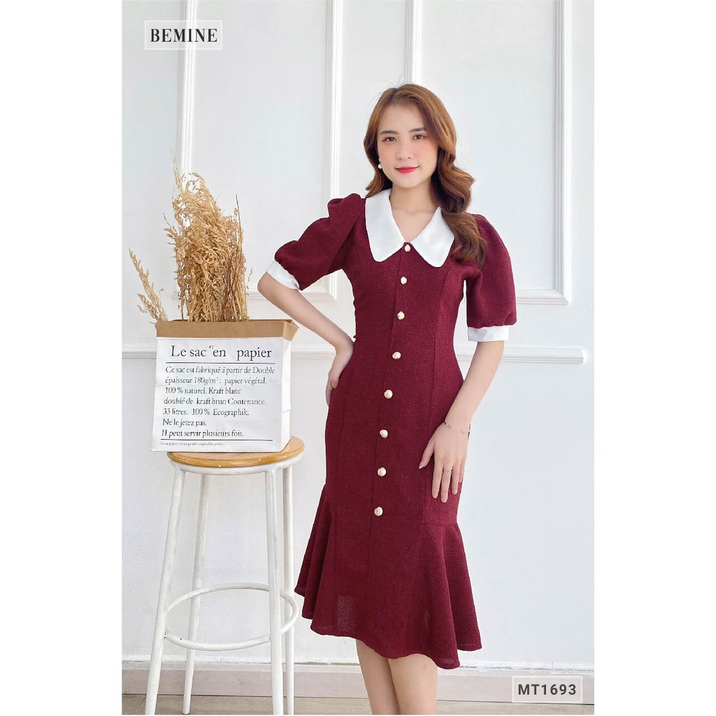 Đầm body đuôi cá phối cổ BEMINE MT1693DO | BigBuy360 - bigbuy360.vn
