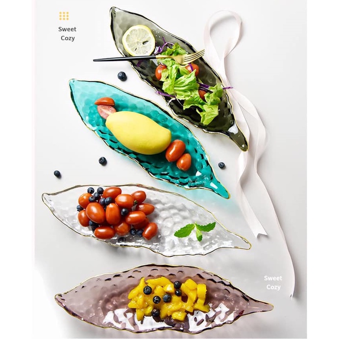 Đĩa thủy tinh pha lê Bắc Âu kích thước 39 x 12 x 5 cm