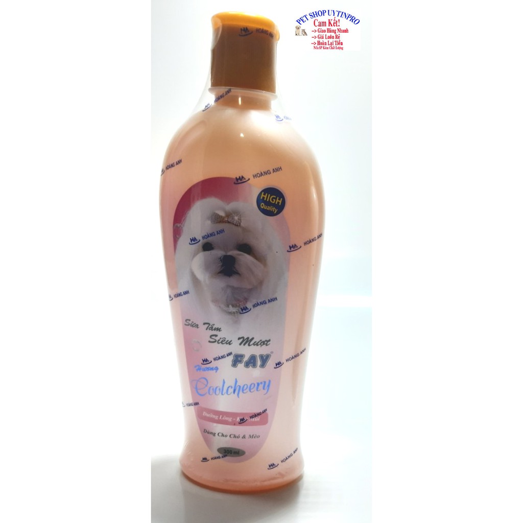 SỮA TẮM THÚ CƯNG CHÓ MÈO Fay Siêu mượt Hương Coolcherry Dưỡng lông Khử mùi Chai 300ml Xuất xứ Việt Nam