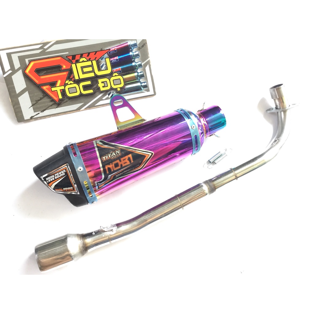 Bộ pô NOBI 7 màu FULL CỔ INOX THẲNG WAVE, SI, CUP, DREAM, EXCITER, WINER, SONIC, RAIDER FI, SATRIA, GSX