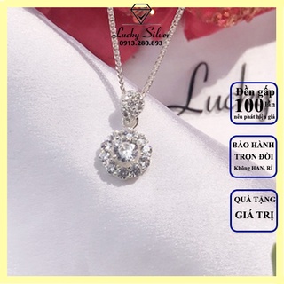 Dây chuyền BẠC nữ hoa đá 2 tầng sang chảnh | Vòng cổ nữ bạc ta s925 | Dây chuyền bạc Lucky Silver