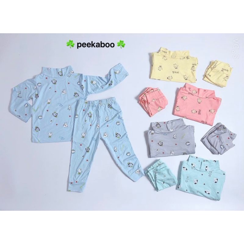 [Bé 7-19kg] Bộ Dài tay cao cổ 3p chất thun lạnh cho bé trai bé gái in hình dễ thương [ HÀNG LOẠI 1 ]