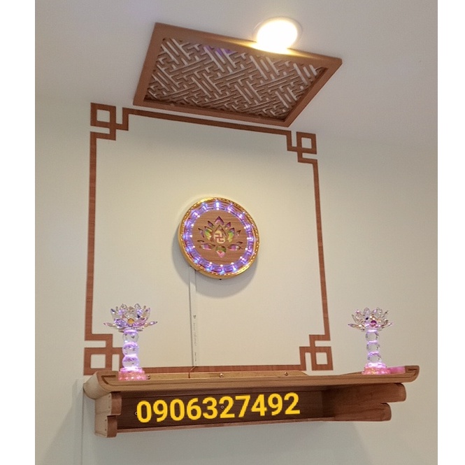 Đèn hào quang tượng phật ốp hoa sen trang nghiêm thanh tịnh