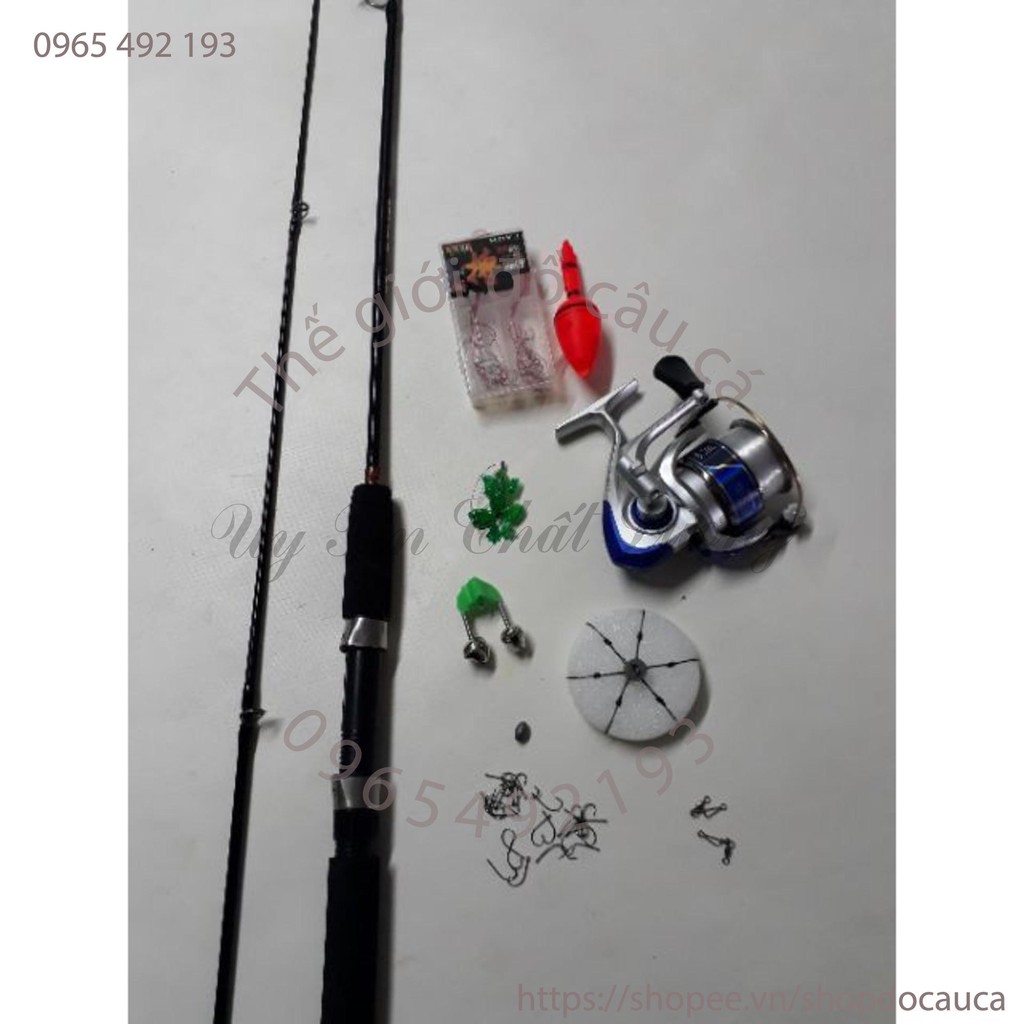 Bộ cần 2 khúc đặc và máy kèm phụ kiện ( rẻ vô địch )