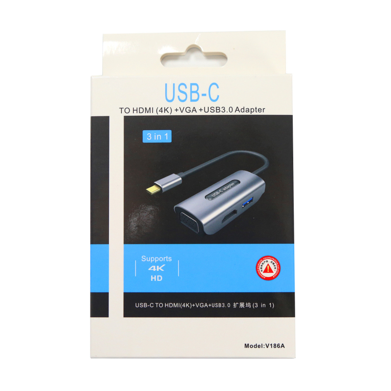 Đầu Chuyển Đổi 4k Uhd 1080p 3 Trong 1 Type C Sang Vga Hdmi Cho Macbook / Dell (fmy)