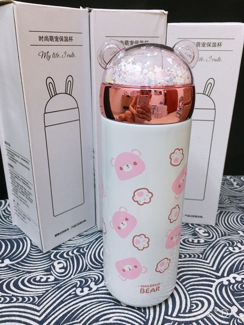 BÌNH GIỮ NHIỆT GẤU DỄ THƯƠNG - BÌNH INOX 304 CUTE - BÌNH NƯỚC CUTE TIỆN LỢI GIỮ NHIỆT 24H CỐC STARBUCKS