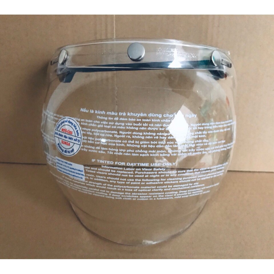 Kính Bubble GRS - Kính cho mũ 3/4 clip thật