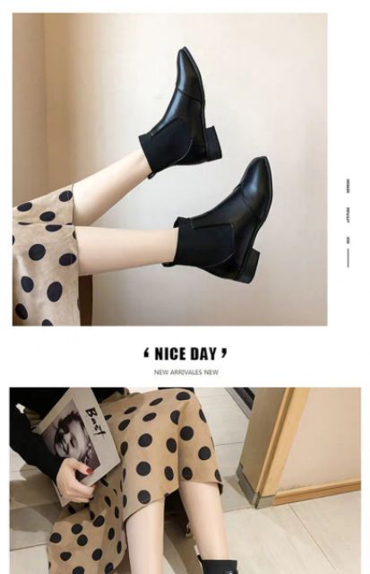 Order boots cao cổ mix vải chun dày hot nhất thi đông 2019, hàng quảng châu loại đẹp | BigBuy360 - bigbuy360.vn