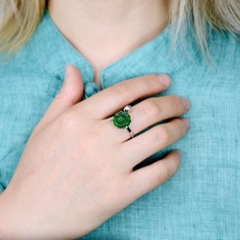 PANAOBEN ♥ sterling silver 925 rings for women vintage cute rings men Korean Fashion Accessories couple ring Korean Fashion Fake Gemstone Flower Shaped Metal Ring