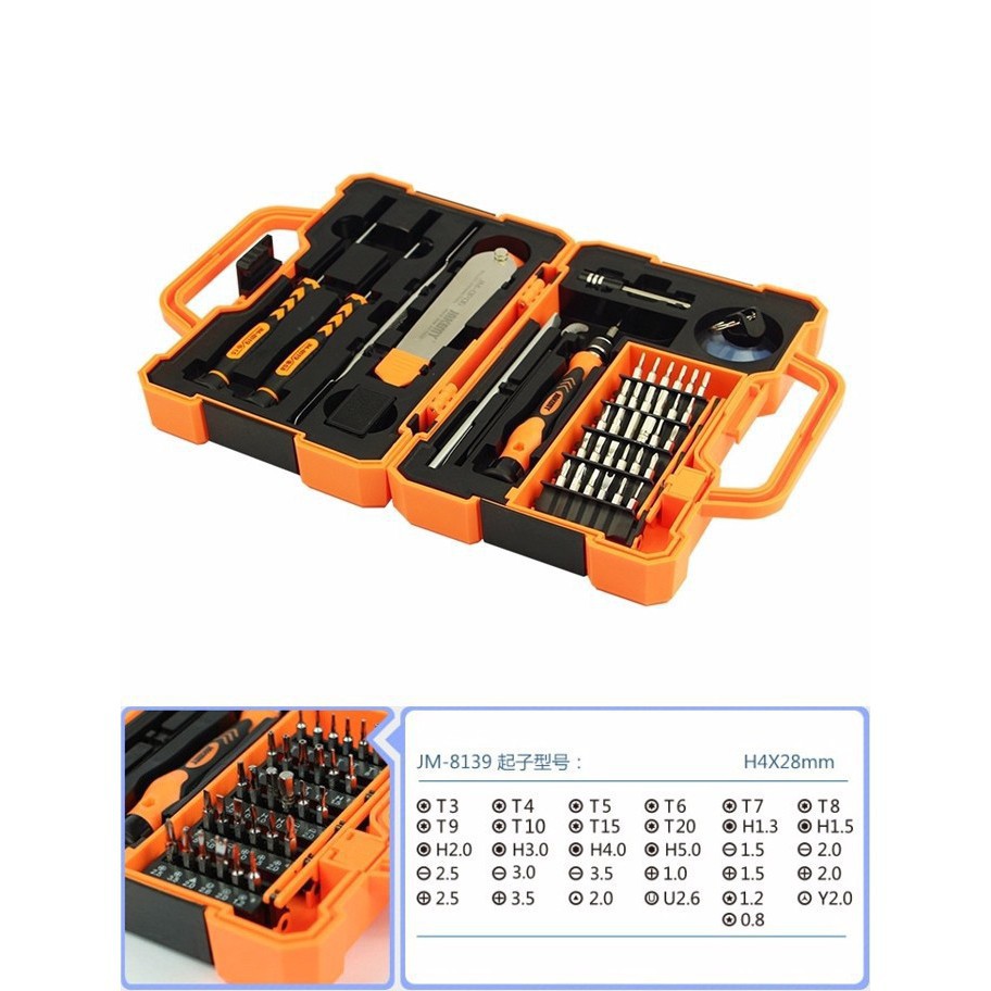 Bộ tua vít 45 in 1 JAKEMY JM-8139 (Cam)- Hàng Chính Hãng, Full Box