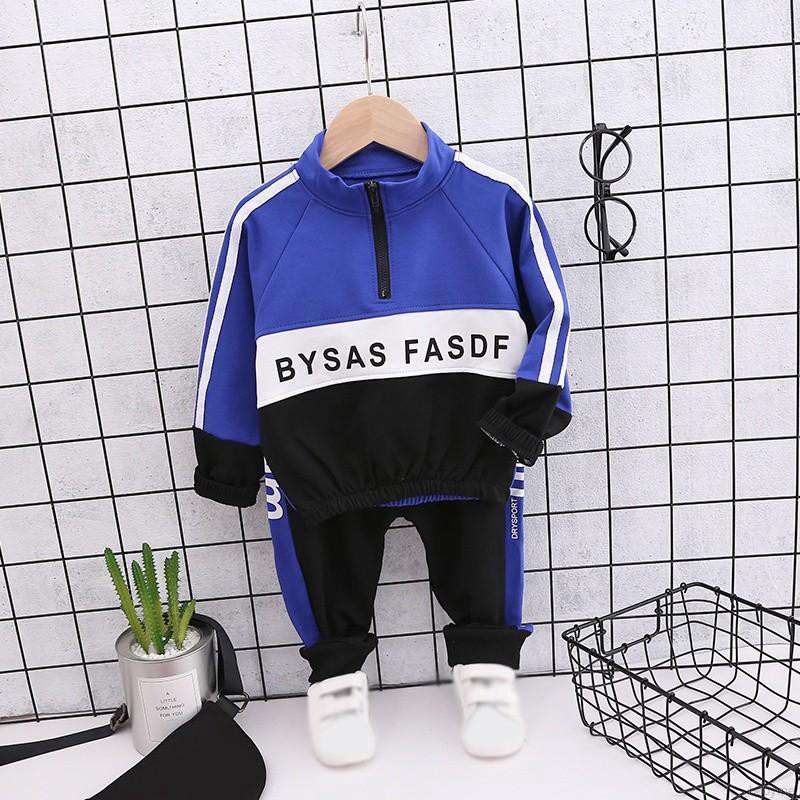Set áo nỉ dài tay có mũ + quần dài đáng yêu cho bé trai