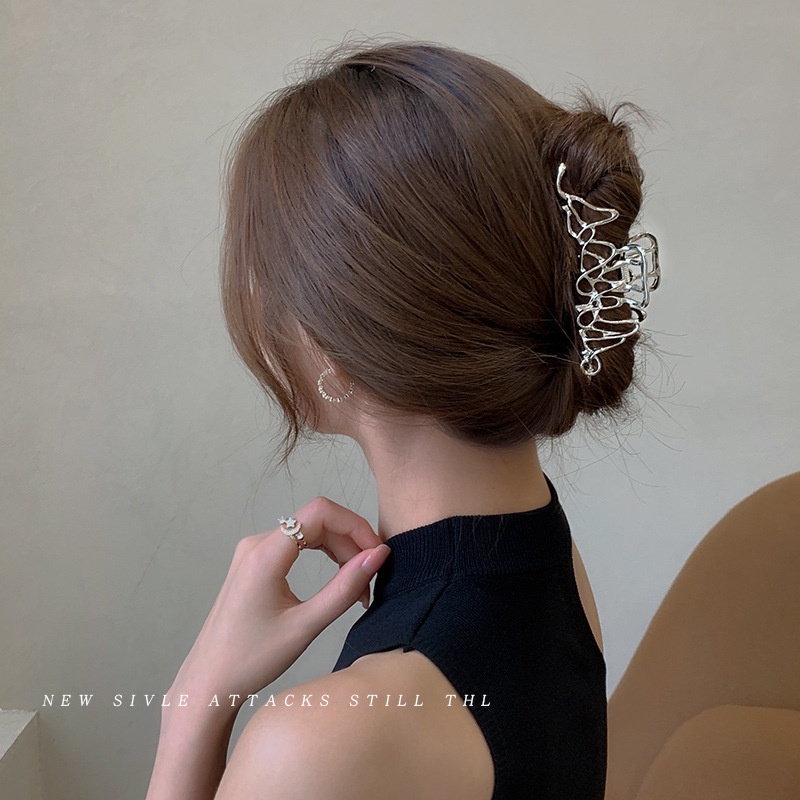 Kẹp tóc răng cá mập bằng kim loại đơn giản thời trang