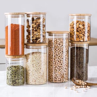 Hũ thuỷ tinh nắp gỗ