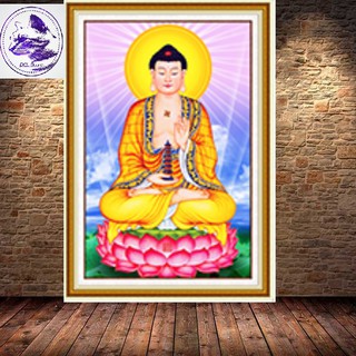Tranh đính đá phật. Kích thước: 35x50cm