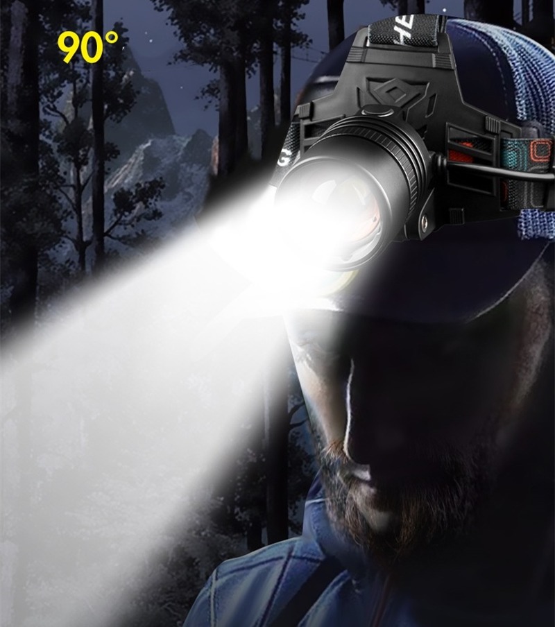 Đèn pin đội đầu Xhp50 siêu mạnh chống nước có thể sạc chất lượng