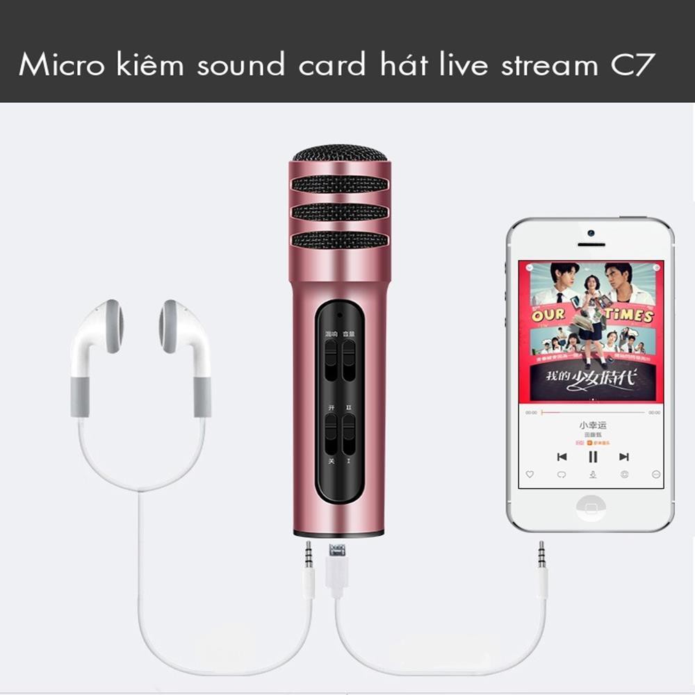 Micro Live Stream C7 Phiên Bản Quốc Tế Chính Hãng, Tặng Kèm Giá Đỡ Micro Để Bàn, Bảo Hành 6 Tháng