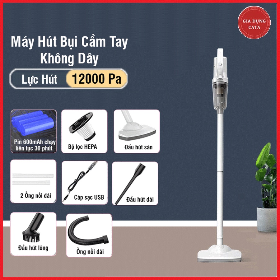 Máy hút bụi cầm tay VACUUM không dây đa năng gia đình- Hút sạch mọi vị trí, có thể tháo rời [BH Chính hãng]