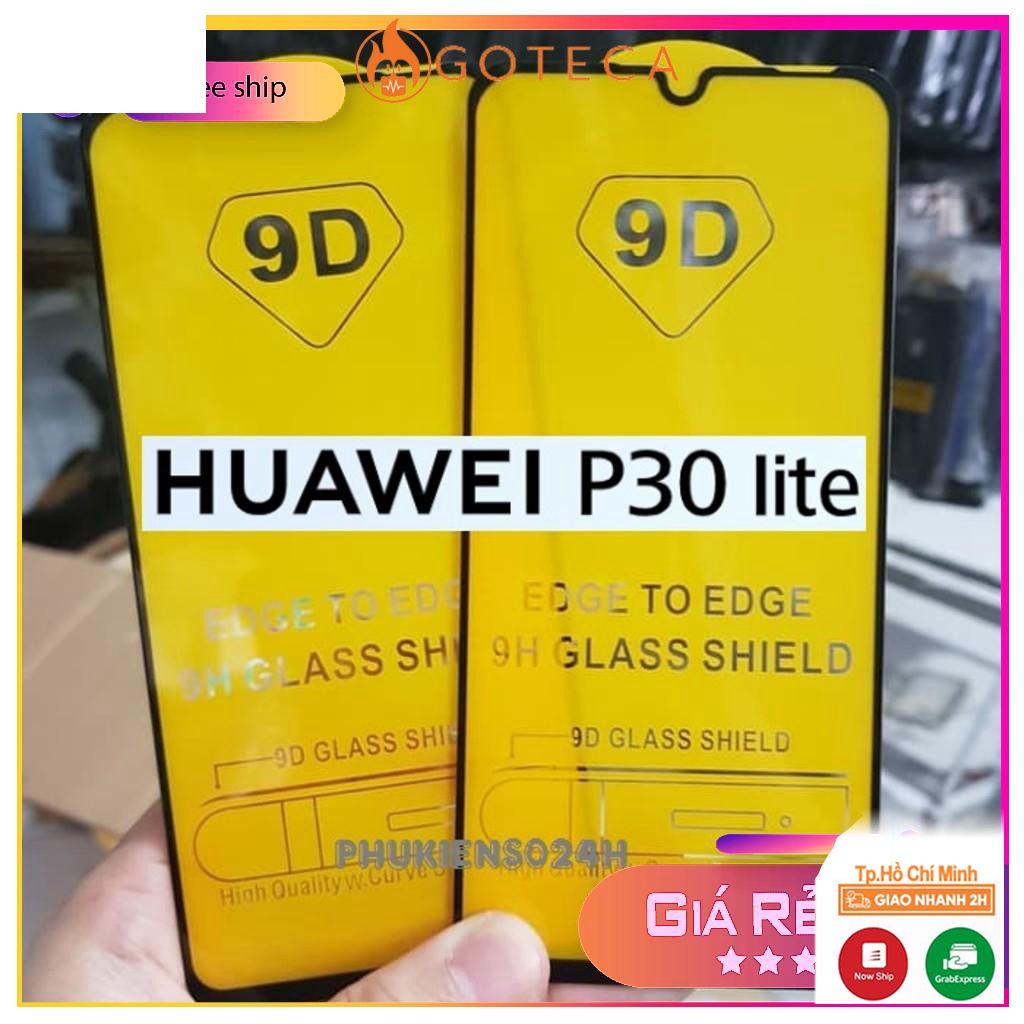 Huawei P30 Lite Kính cường lực 9D full màn full keo Tặng bộ phụ kiện dán