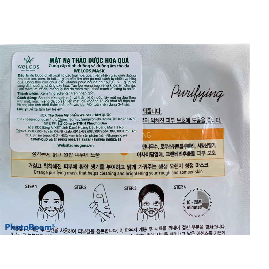 MẶT NẠ DƯỠNG DA NHIỀU VỊ WELCOS HÀN QUỐC-CS101-HÀNG CHÍNH HÃNG
