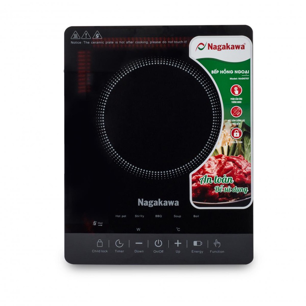 Bếp hồng ngoại đa chức năng Nagakawa 0707 dùng được mọi loại nồi
