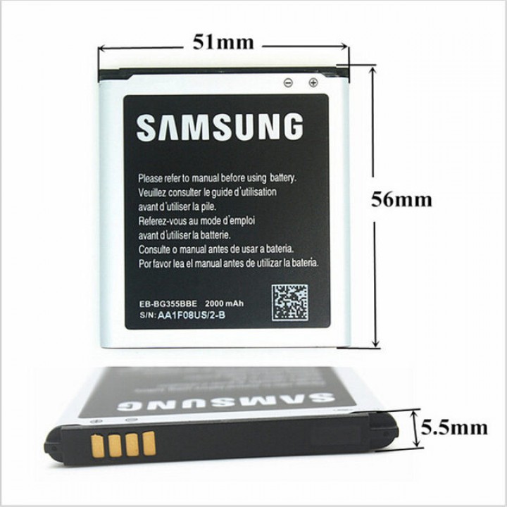 [Mã ELORDER5 giảm 10K đơn 20K] Pin Samsung Galaxy Core 2 (EB-BG355BBE) 2000 mAh